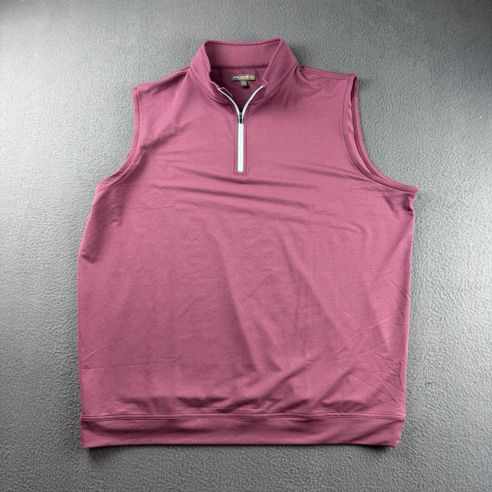 Peter Millar Vest Men's 2XL Purple Golf Galway Stretch 1/4 Zip Performance Sport - Picture 2 of 12